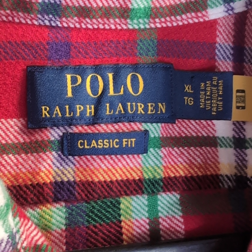 Polo Ralph Lauren Classic Fit Plaid Twill Heavy Flannel Work Shirt Size XL Red - Picture 5 of 12